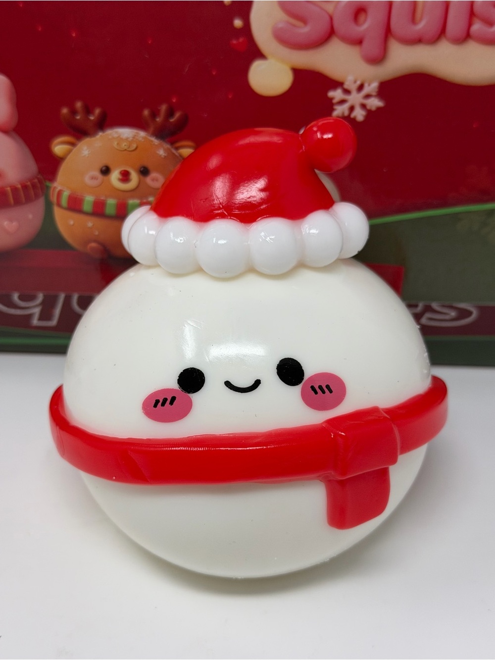 Christmas DIY Dress Up Snowman Santa Squishy Toy Smushers NEW IN BOX Cream